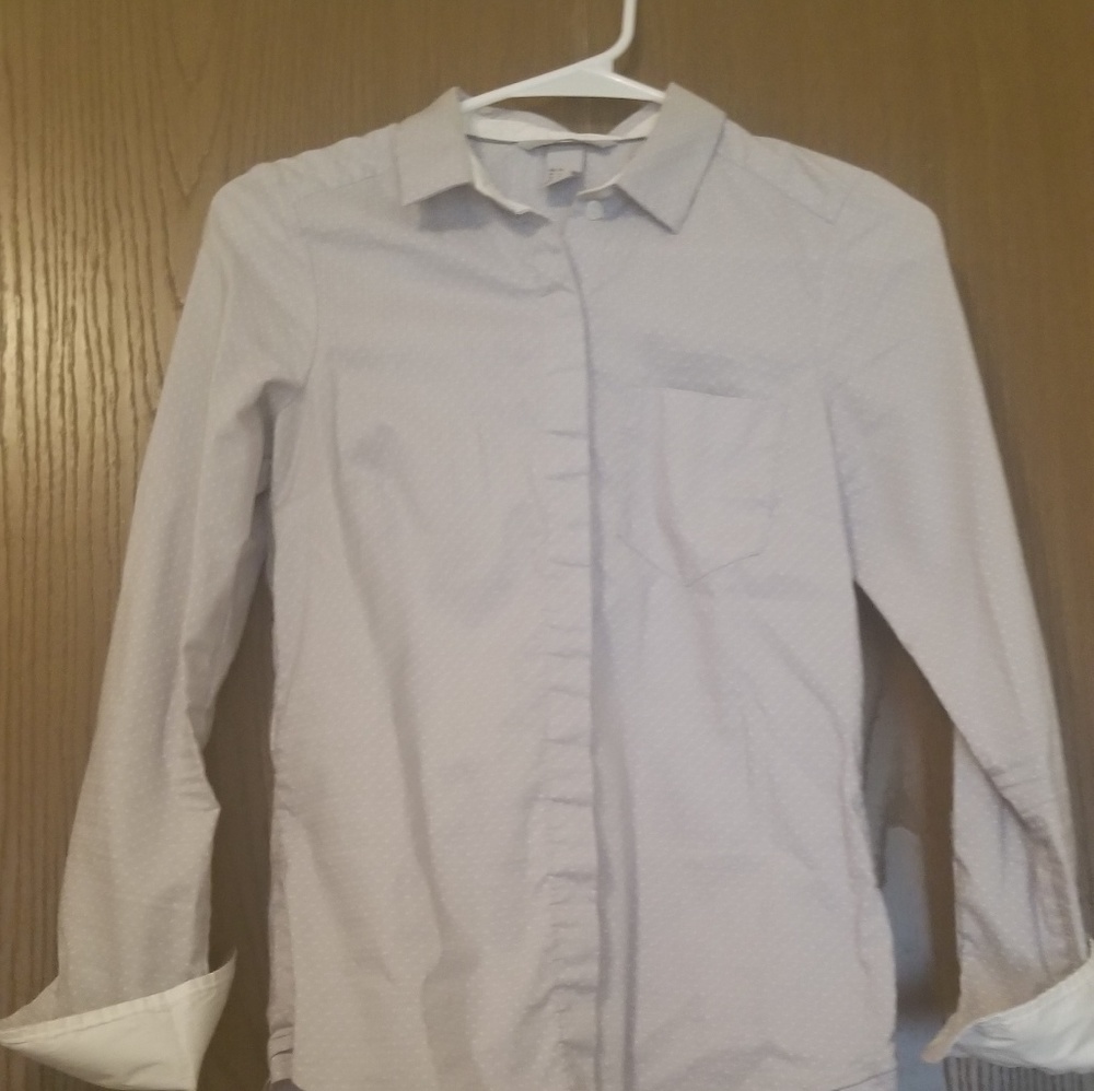 Light grey button down blouse